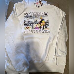 Champion Authentic My Hero Academia Unisex Hoodie color white size Large NWT